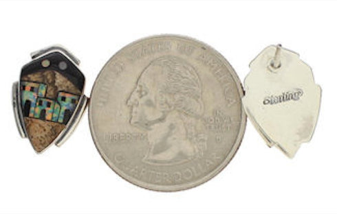 Multicolor Inlay Native American Pueblo Design Earrings EX32509